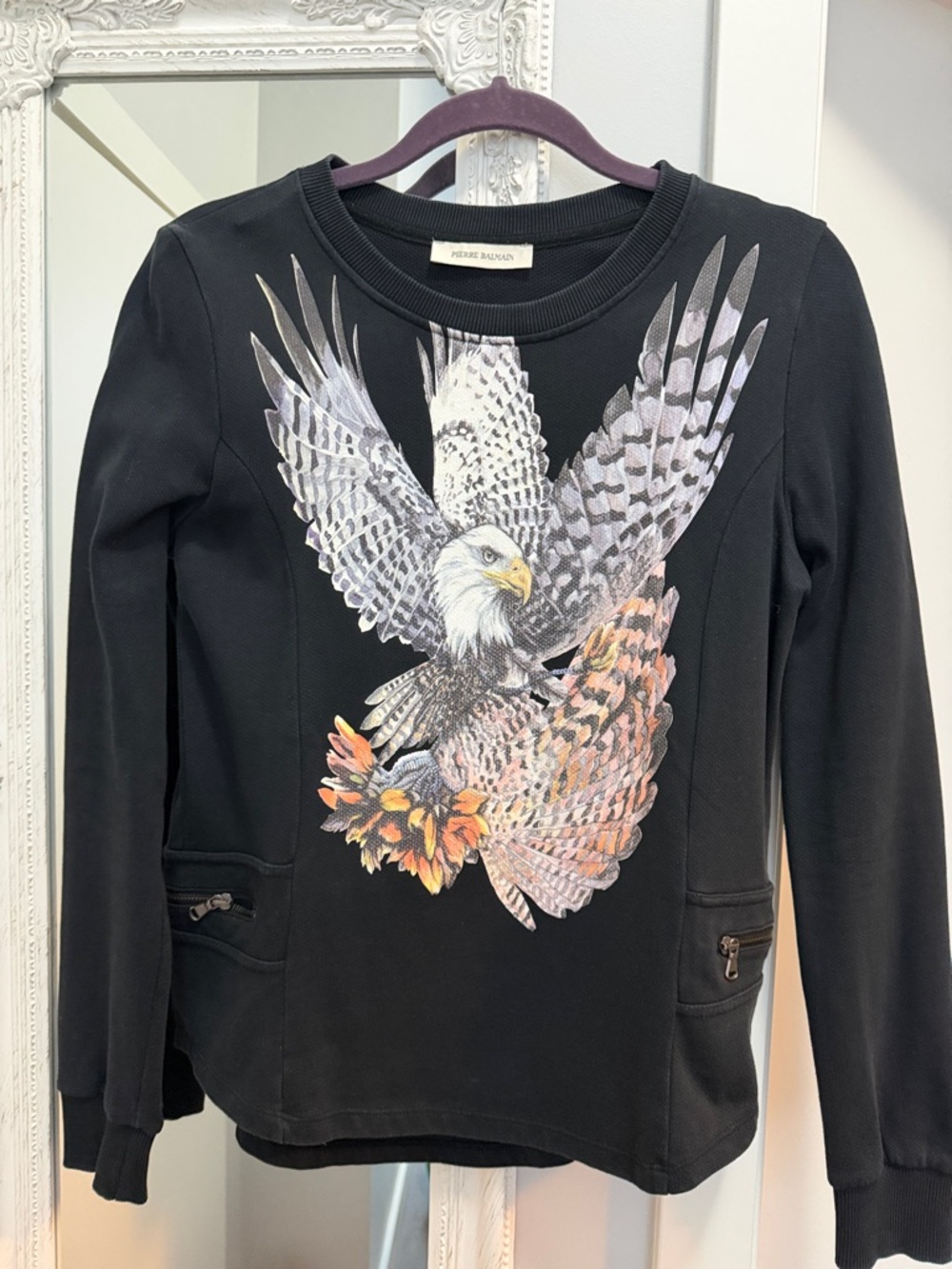 Pierre Balmain Black Eagle Graphic Sweatshirt